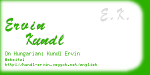 ervin kundl business card